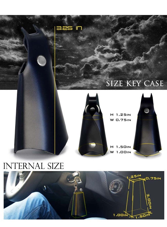 KeyChain Leather Bat Shape For Men Gifts And Women Car Key Fob Case, Leather Fashion Pop Keys Ring Cover Holder - Image 2